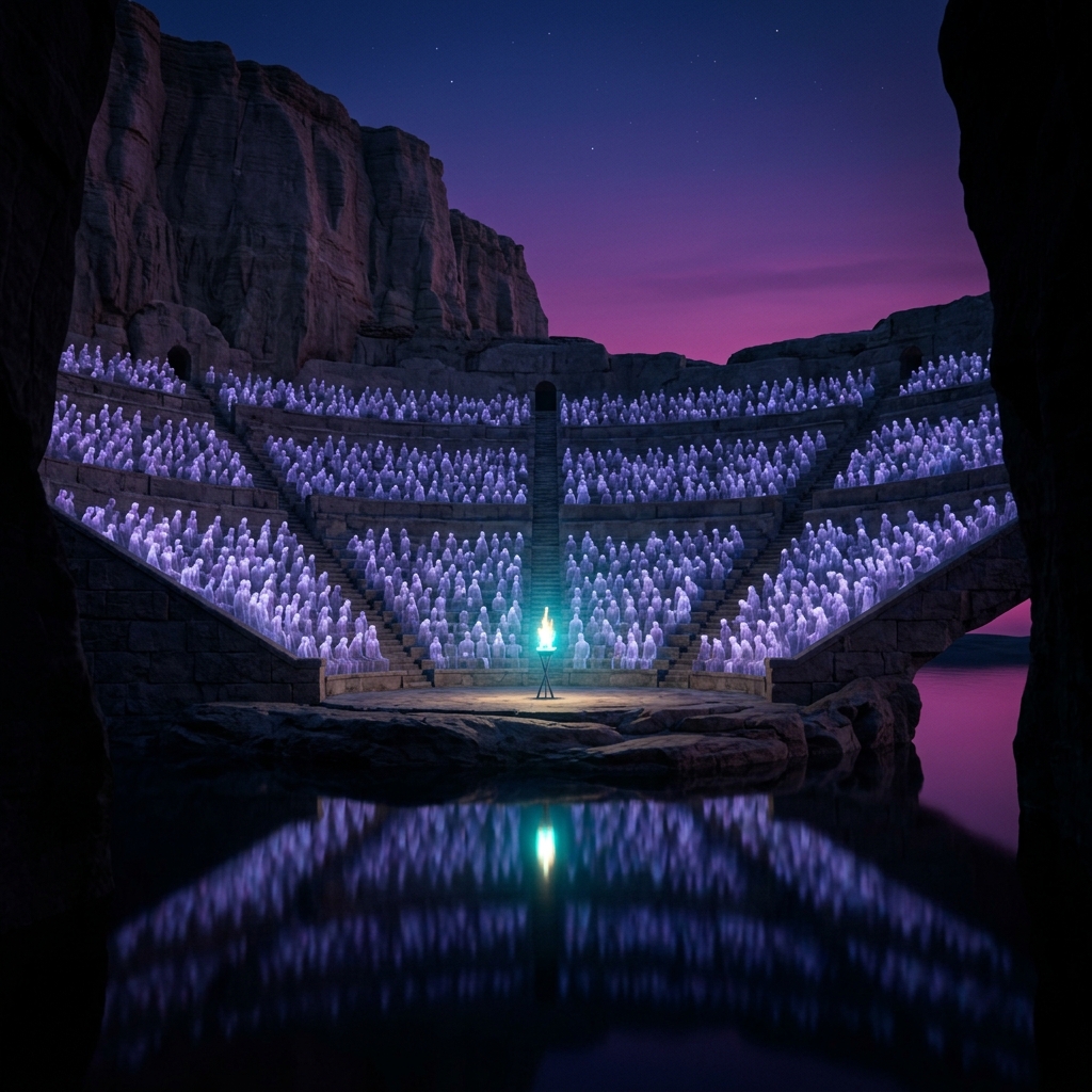 Ancient amphitheatre at dusk