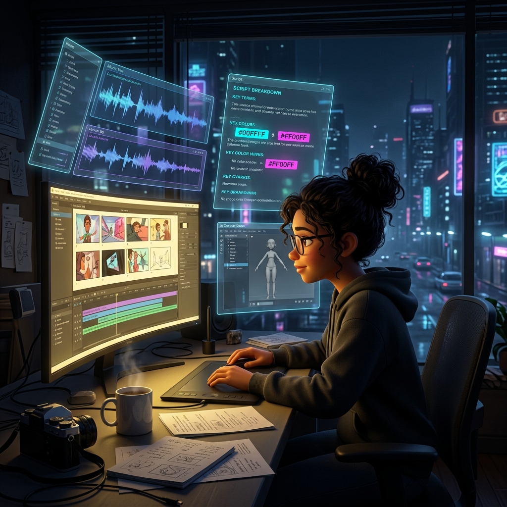 Creator hands over a glowing interface